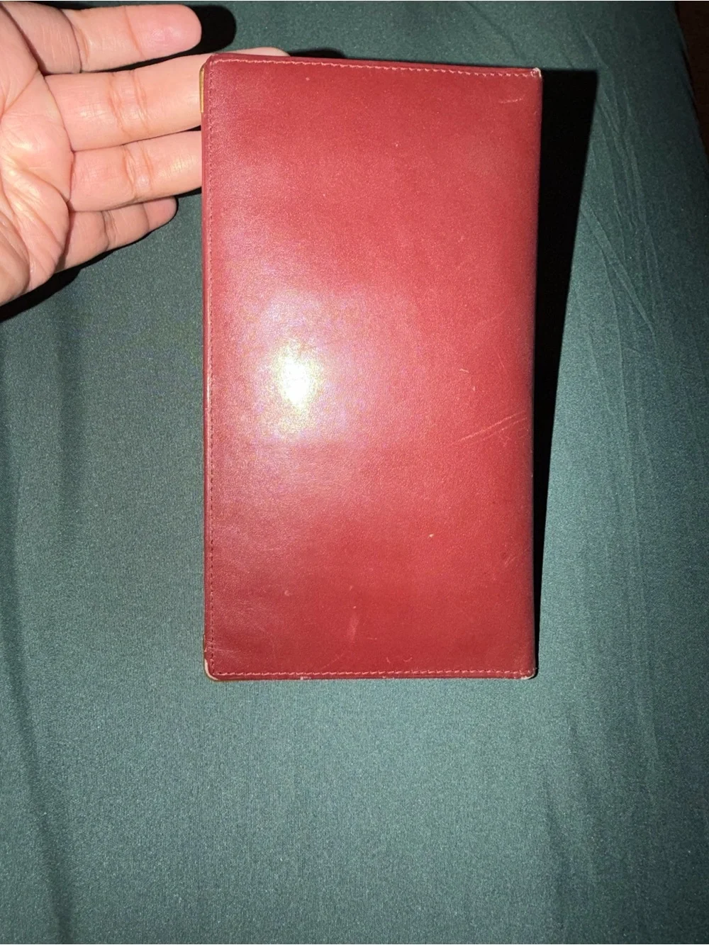 Cartier Burgundy Leather Wallet with Gold hardware Corners